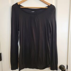 Three Dots Classic Black Long Sleeve Top